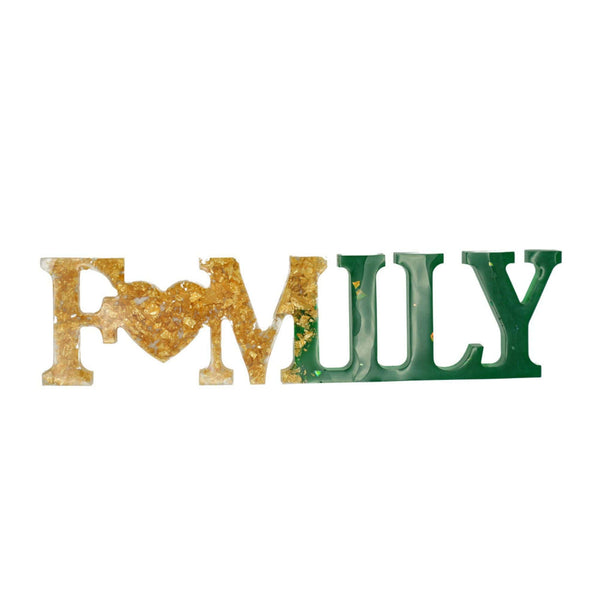 Sofort Geschenk Family Schriftzug | grün-gold