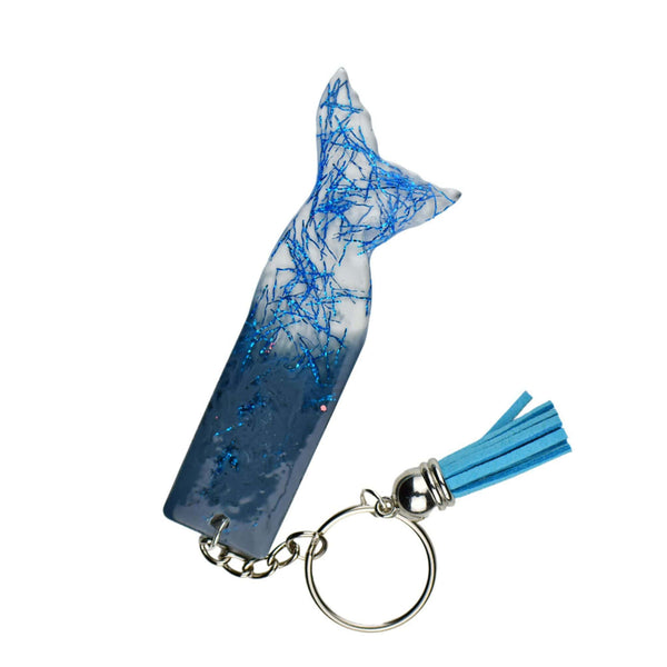Sofort Geschenk Fischflosse Schlüsselanhänger |  blau